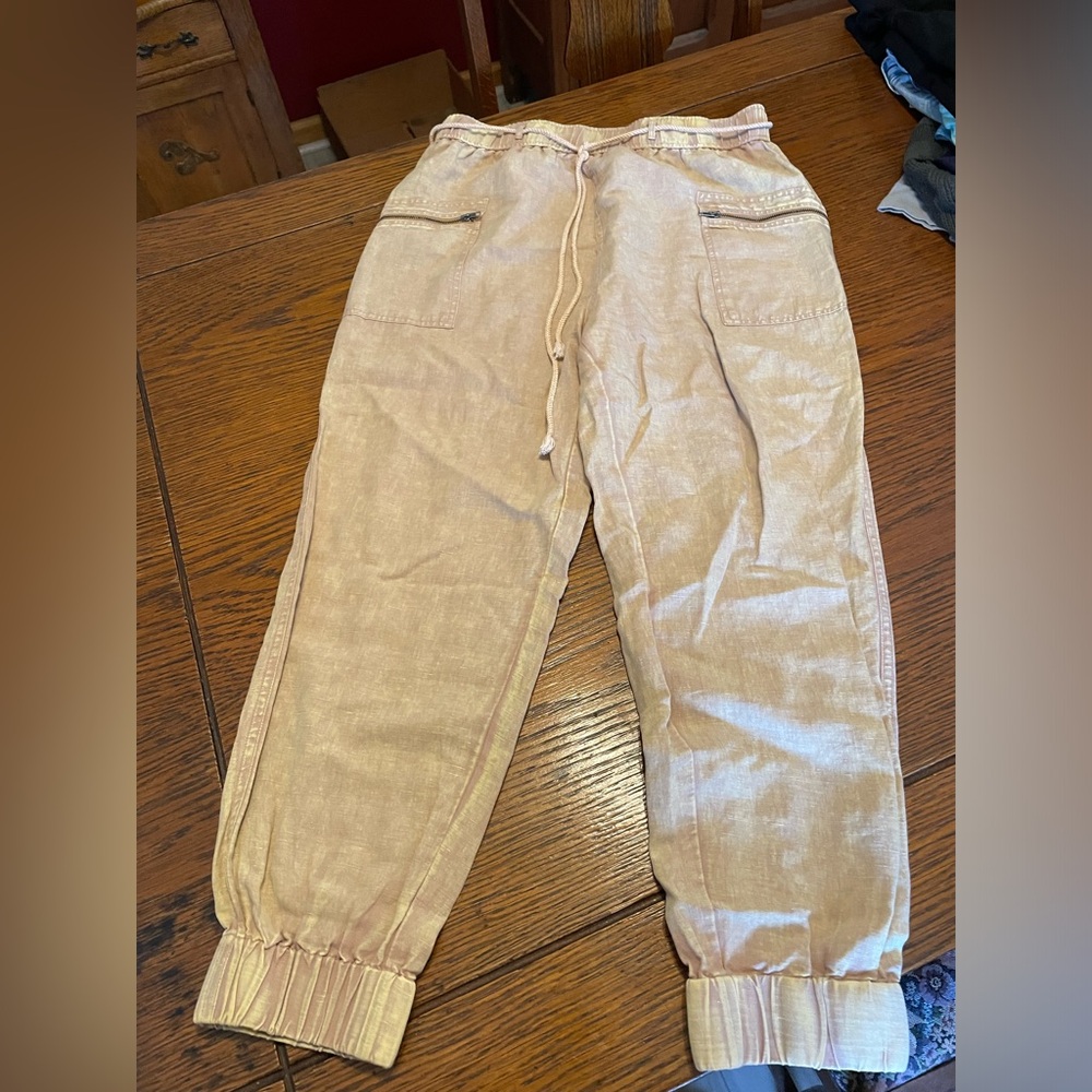 Doe & Rae Light Brown Joggers with Drawstring
